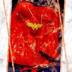 Red sequined Wonder Woman corset